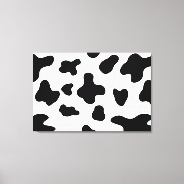Lienzo Mancha de vaca moderna abstracta en blanco y negro (Anverso)