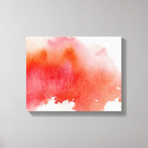 Lienzo Mancha roja, acuarela abstracta pintada a mano