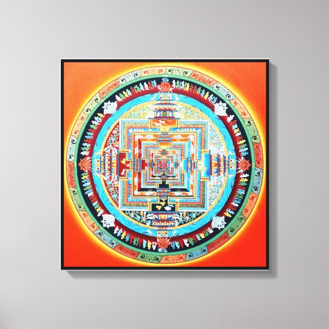 Lienzo Mandala budista de Kalachakra (Anverso)