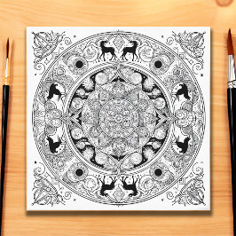 Lienzo Mandala Chronicles ser.1 #03 Colorable/Pintura sob