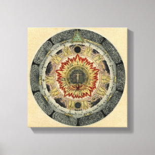Lienzo Mandala color de rosa cósmica
