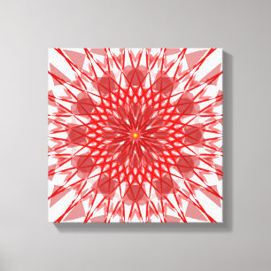 Lienzo Mandala de flores rojas