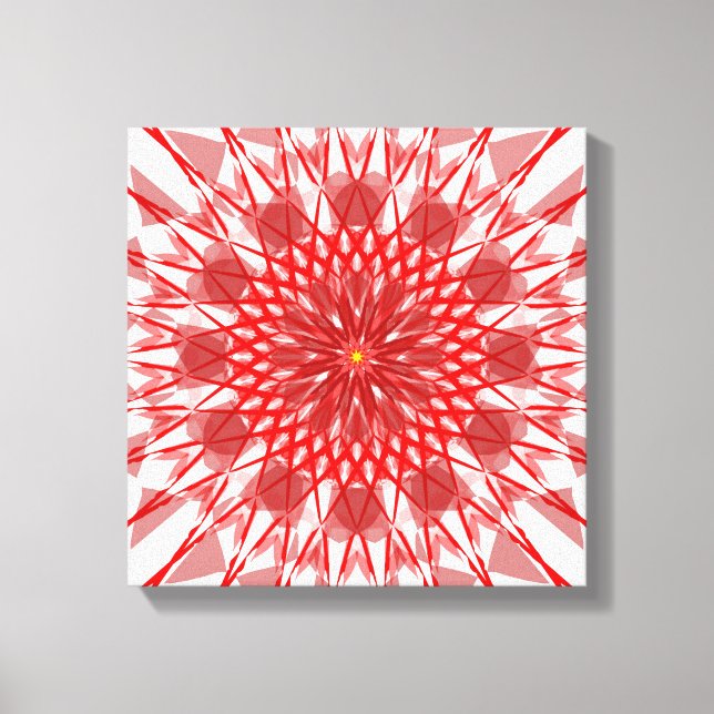 Lienzo Mandala de flores rojas (Anverso)