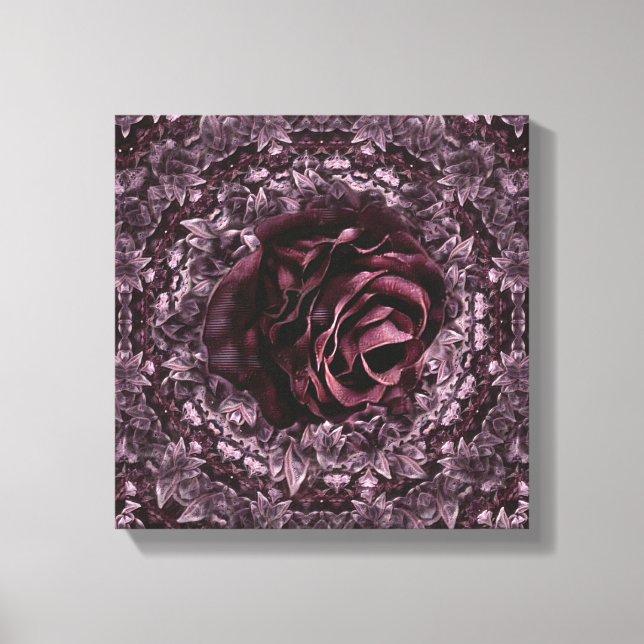 Lienzo Mandala de rosa  (Anverso)