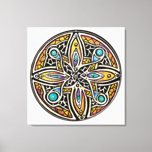Lienzo Mandala en flor (Anverso)