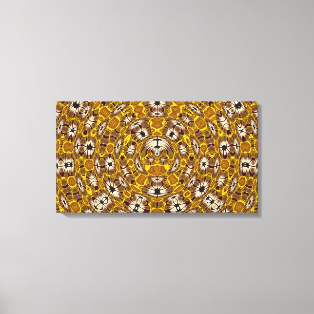 Lienzo Mandalá Floral Dorado Patrón Boho (Anverso)