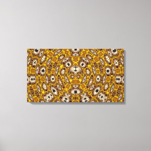 Lienzo Mandalá Floral Dorado Patrón Boho