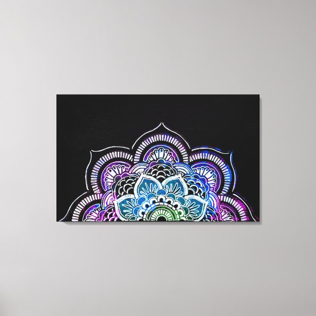 Lienzo Mandala pintada de color (Anverso)