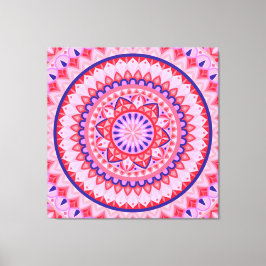 Lienzo Mandala Rosa Boho Patrón Geométrico de Amor Vibran