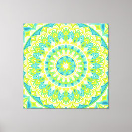 Lienzo Mandala Verde Inspirado en la Naturaleza Boho Geom