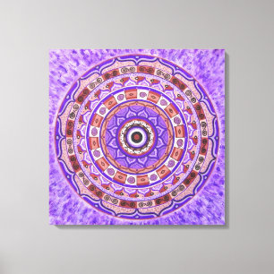 Lienzo Mandala violeta de la rueda