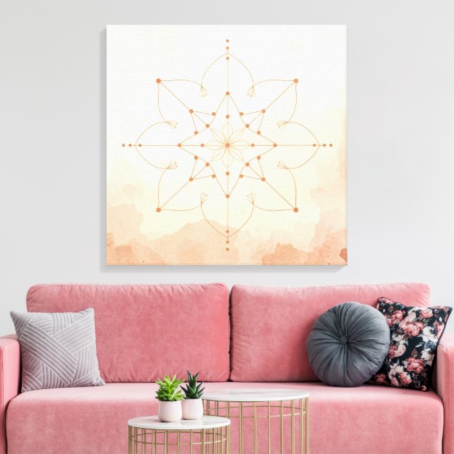 Lienzo Mandalas Sacred Geometry Wall Art | Modern Boho (Insitu (Sala de estar))