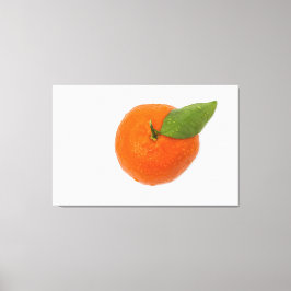 Lienzo Mandarín con hoja verde