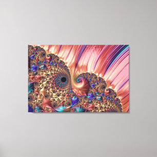 Lienzo Mandelbrot Set Fractal Digital Art Pink & Gold