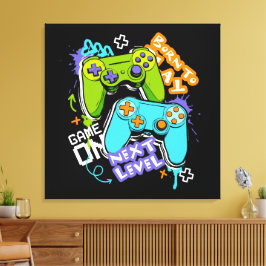 Lienzo Mando de videojuegos Graffiti  Jugando Nacido Para