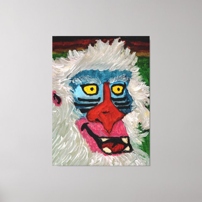 Lienzo Mandrill Monkey Stretched Canvas Print (Anverso)