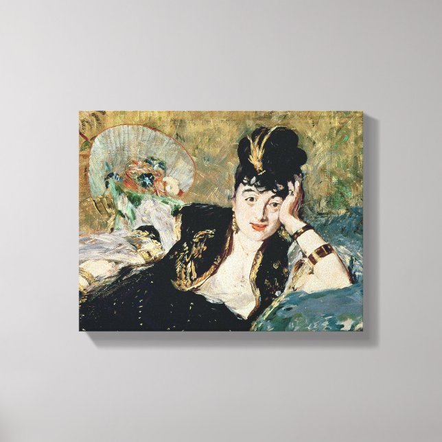 Lienzo Manet | Dama con fans (Anverso)