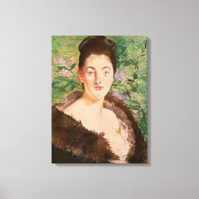 Lienzo Manet | Mujer con abrigo de piel (Anverso)