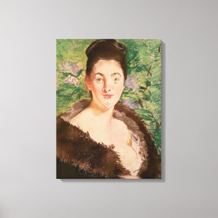 Lienzo Manet   Mujer con abrigo de piel