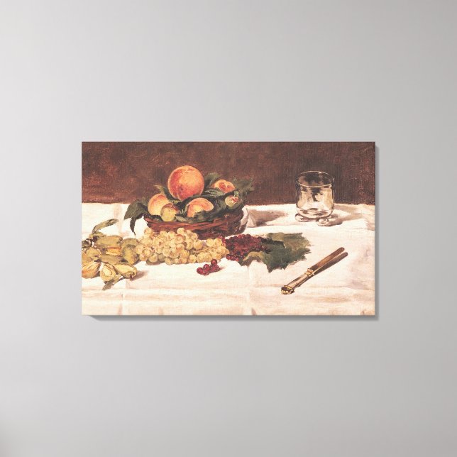 Lienzo Manet | Vida residual: Fruta sobre mesa, 1864 (Anverso)