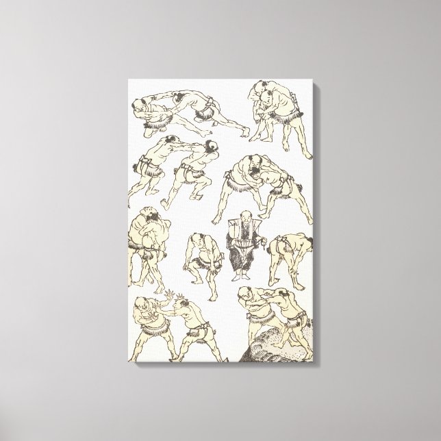 Lienzo Manga: estudios de gestos y posturas de lucha (Anverso)