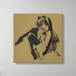 Lienzo Manga, Gata Gatita Furry Kawaii Loli