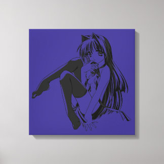Lienzo Manga, Gato Chica Gato Furry Kawaii Loli