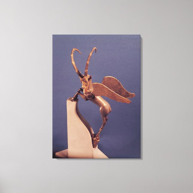 Lienzo Mango de malla en forma de ibex alado (Anverso)