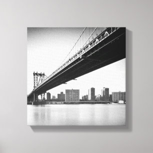 Lienzo Manhattan Bridge and skyline, Nueva York, EE.UU.