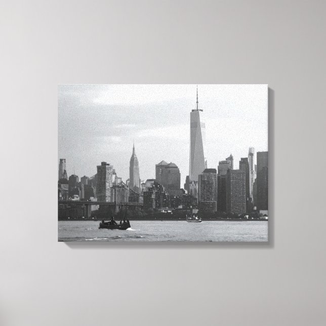 Lienzo Manhattan en blanco y negro (Anverso)