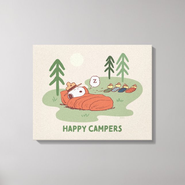 Lienzo Maní | Camperas para dormir Snoopy & Woodstock (Anverso)
