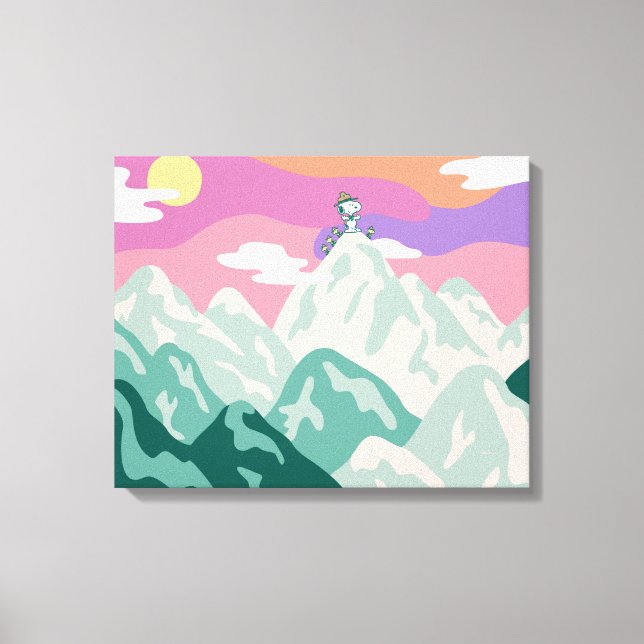 Lienzo Maní | Snoopy & Troop Senderismo por la montaña (Anverso)