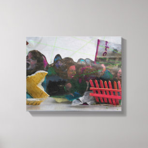 Lienzo Manifestación Huelga estudiantil K7 1986 Medios mi