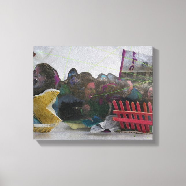 Lienzo Manifestación Huelga estudiantil K7 1986 Medios mi (Anverso)