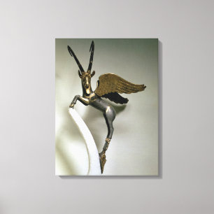 Lienzo Manija bajo la forma de cabra montés con alas,