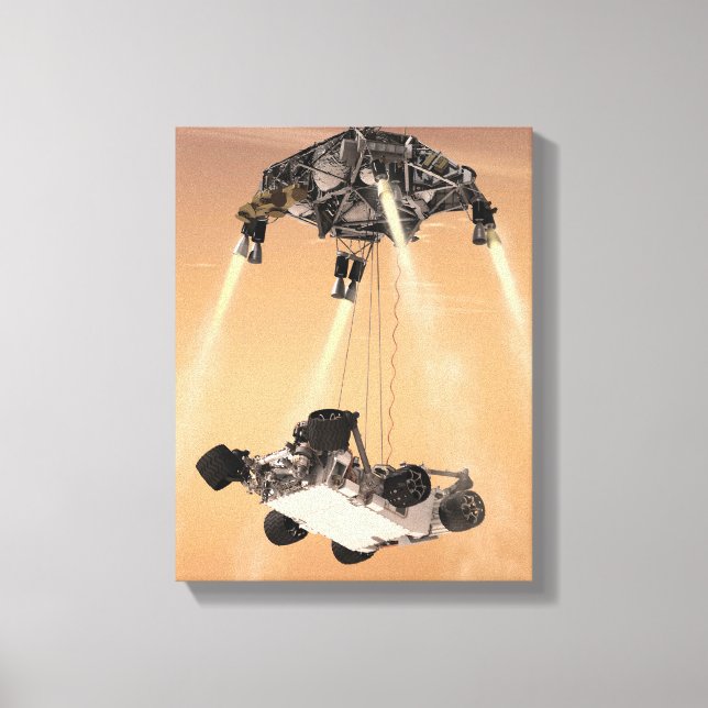 Lienzo Maniobra de la grúa del cielo durante la descenden (Anverso)