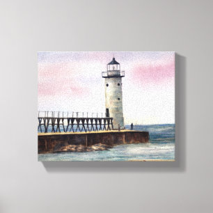 Lienzo Manistee North Pierhead Lighthouse StretchedCanvas