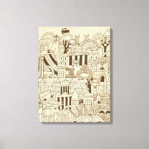 Lienzo Mano de Londres dibujada en el papel viejo