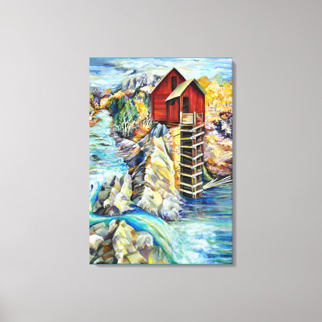 Lienzo Mano paisajista del río Colorado pintada (Anverso)