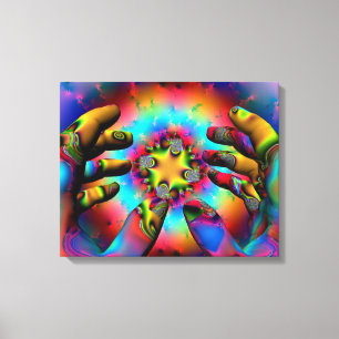 Lienzo Manos de un asistente