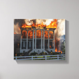 Lienzo Mansión Antebellum Incendio en Nottoway Resort