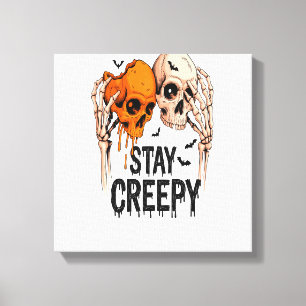 Lienzo Mantén Creepy PNG, Calavera Retro Halloween