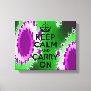 Lienzo Mantener la calma morado y verde resumen