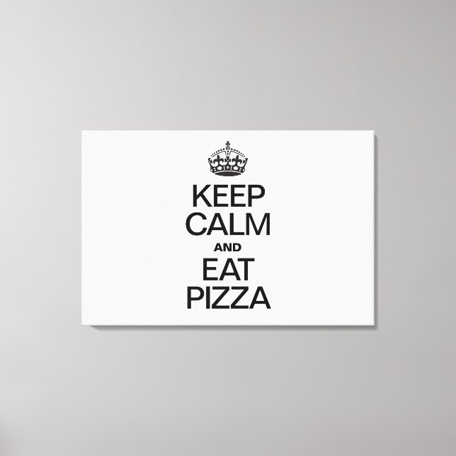 LIENZO MANTENER LA CALMA Y COMER PIZZA (Anverso)