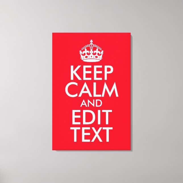 Lienzo Mantener la calma y editar texto (Anverso)