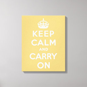 Lienzo Mantenga la calma y siga el amarillo claro