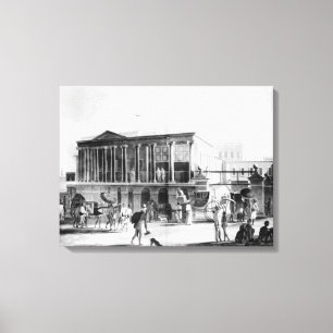 Lienzo Manufactura y bazar, casa de Calcutta