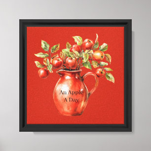 Lienzo Manzanas Florero Rojo