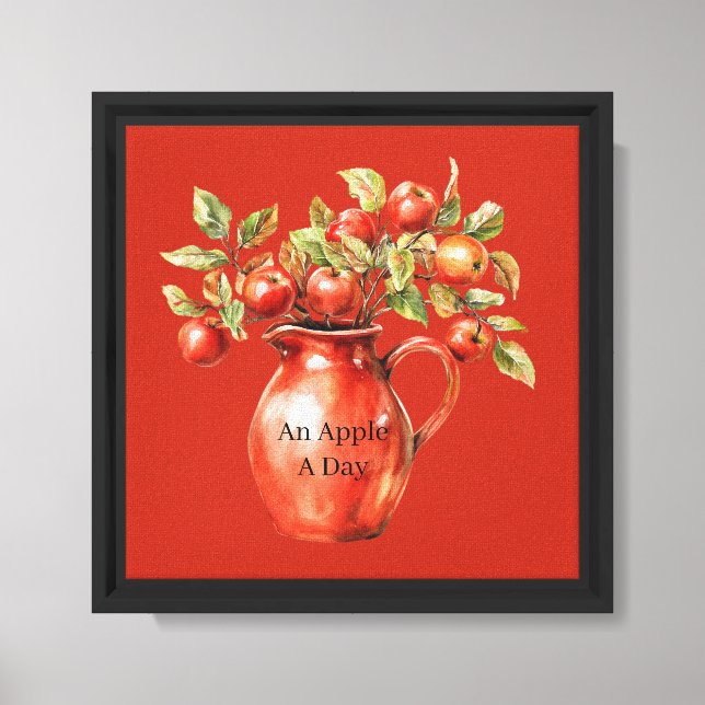 Lienzo Manzanas Florero Rojo (Anverso)