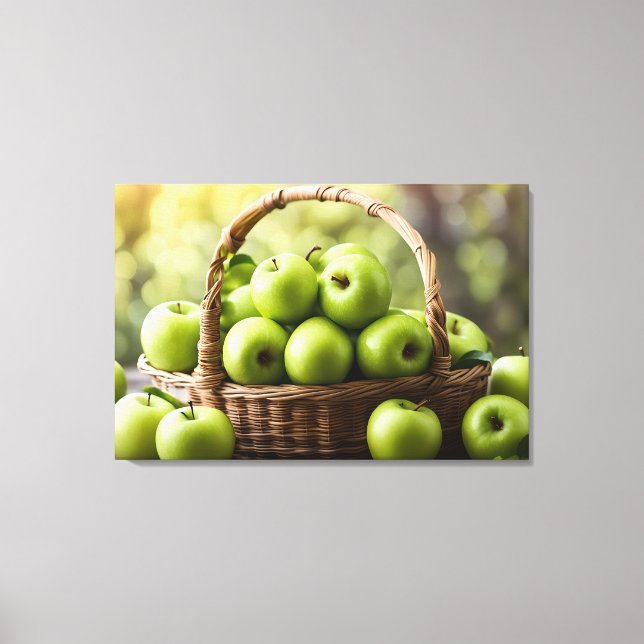 Lienzo Manzanas Granny Smith (Anverso)
